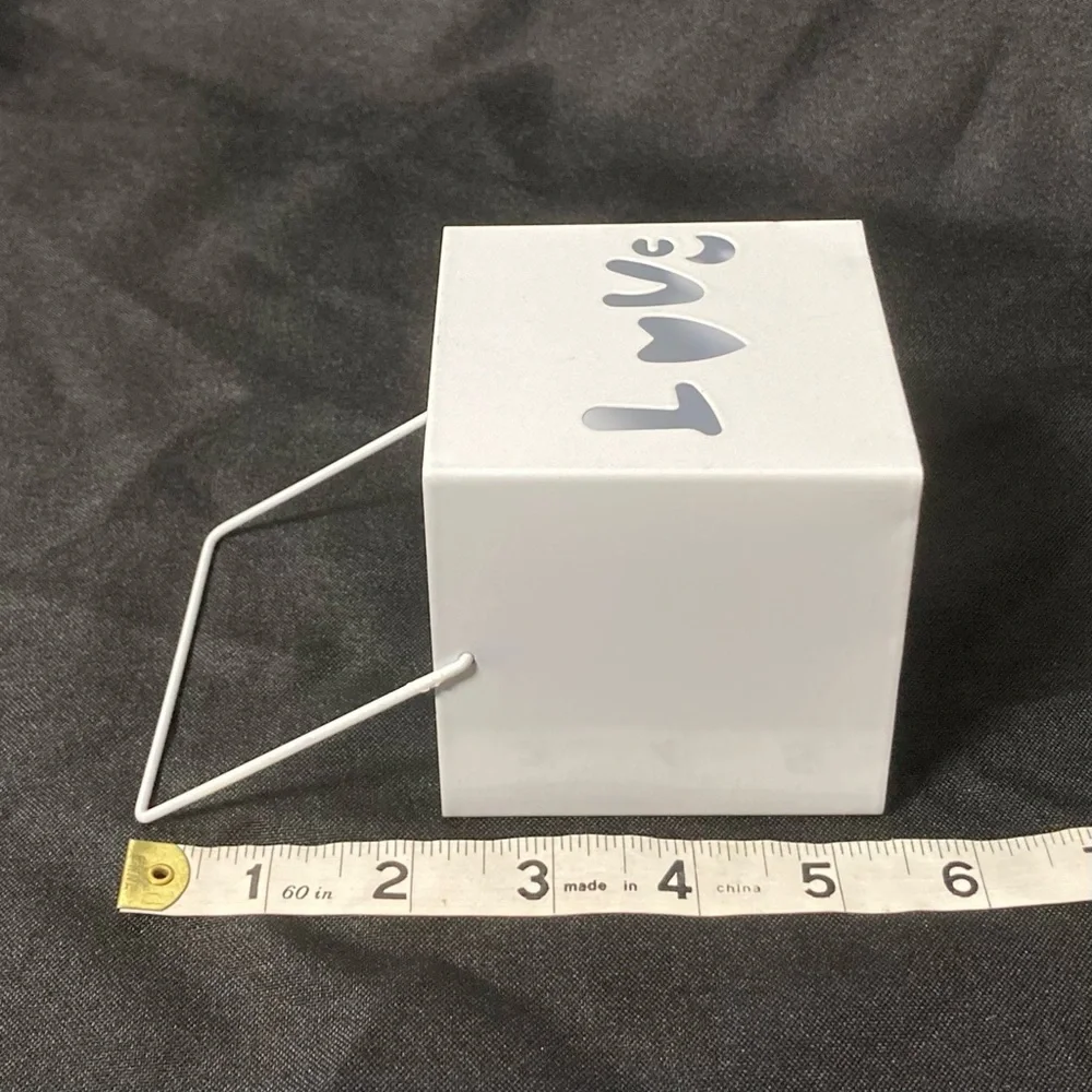 ⭐️ Target Valentine’s Day Metal Square Pail Love Cut-Out 3” x 3” Candle Holder